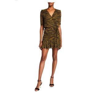 Veronica Beard Dakota Animal print 3/4 sleeve dress size 2 NWT 100% silk